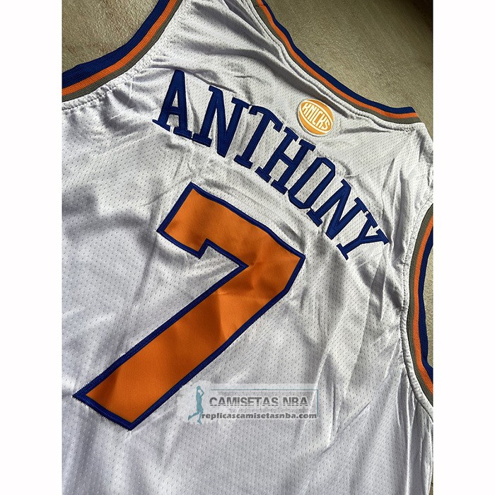 Camiseta New York Knicks Carmelo Anthony NO 7 Blanco